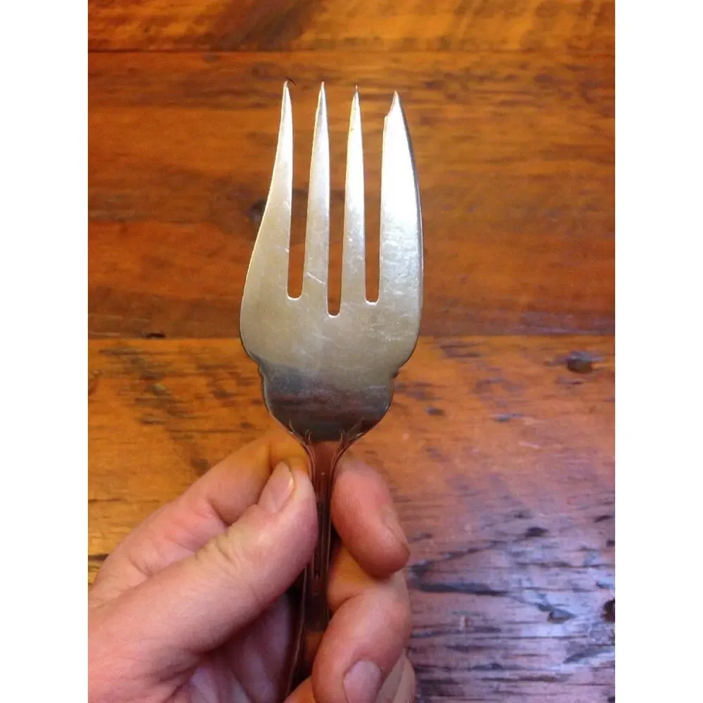Vintage Reed & Barton Silverplate Wedding Serving Pastry Cake Fork Lilies #4 8